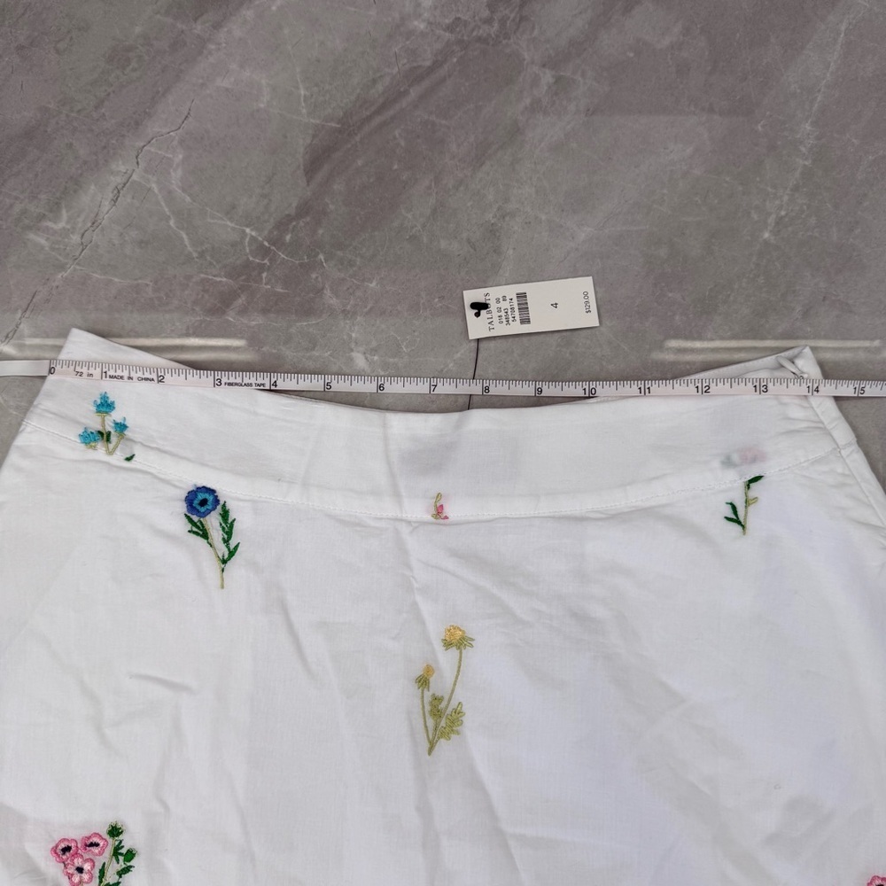 Women’s Talbots Embroidered Midi Skirt Tossed Wildflower Size 4 Pockets Cotton - Picture 15 of 16